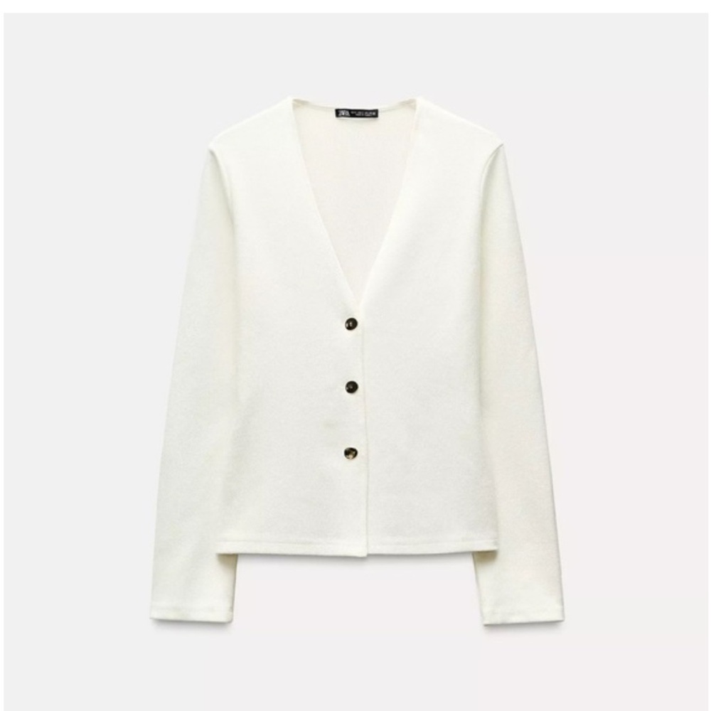 Zara Cream V-Neck Cardigan